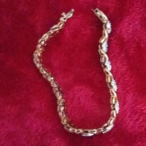 Gold plated silver and diamond tennis bracelet